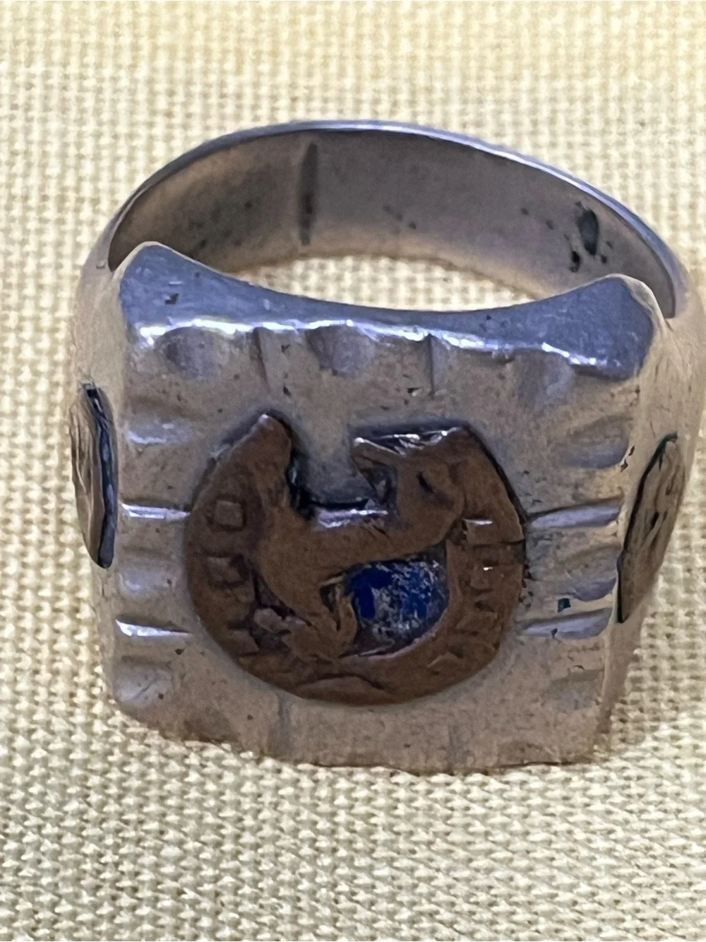 Rare Find! Authentic Mid-Century Mexican Biker/ Souvenir Ring with Western Motif